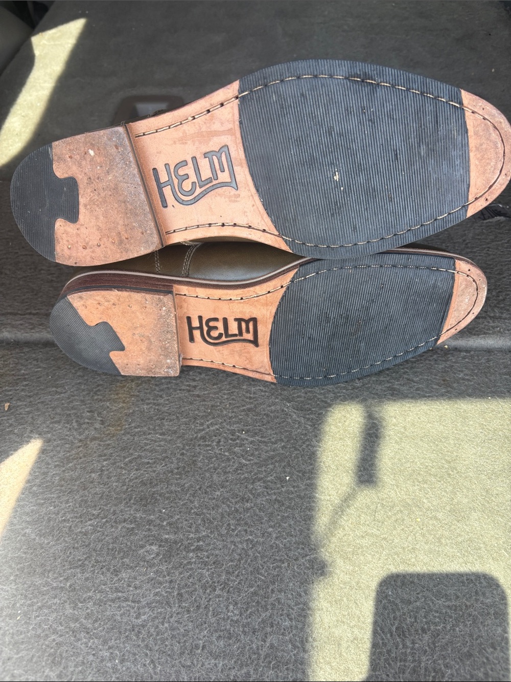 Helm The Hollis Men's Olive Leather Lace-Up Boots - Picture 5 of 6
